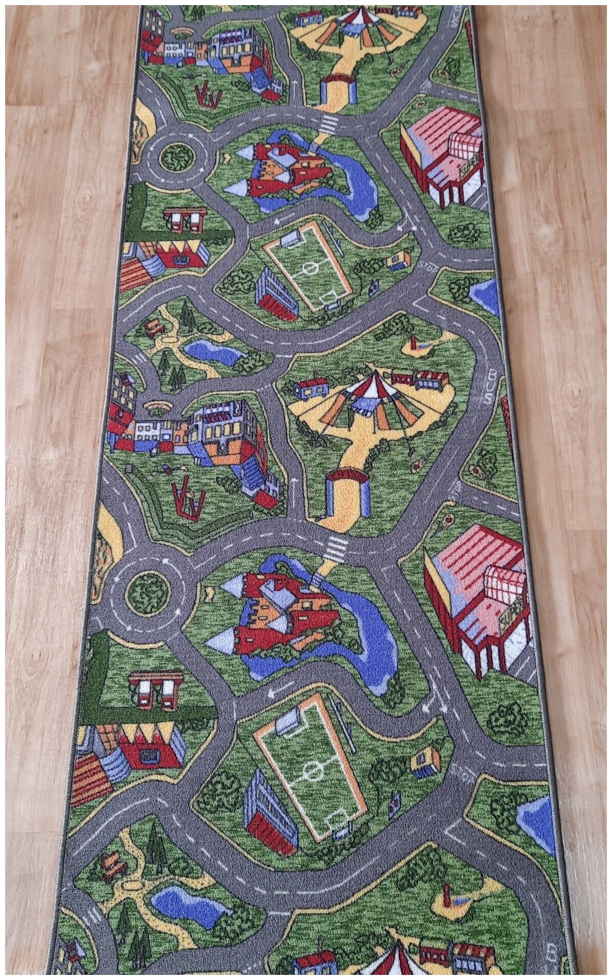 Ковровая дорожка на войлоке, Витебские ковры, с печатным рисунком, городок, детская, 0.8*2 м