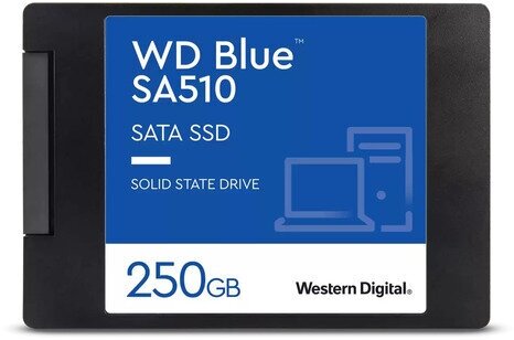 SSD накопитель WD Blue WDS250G3B0A 250ГБ, 2.5", SATA III, SATA