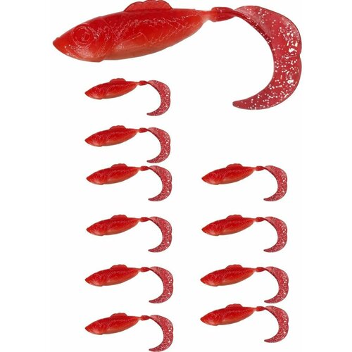 Силиконовые приманки для рыбалки со вкусовым ароматизатором 10 шт 10 см 9 гр 310₽