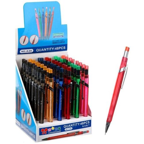 Карандаш автоматический 05 мм корпус треугольный тонированный микс48 шт 2466₽