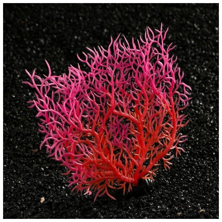 Пижон Аква Растение искусственное аквариумное, светящееся, 15 см, красное