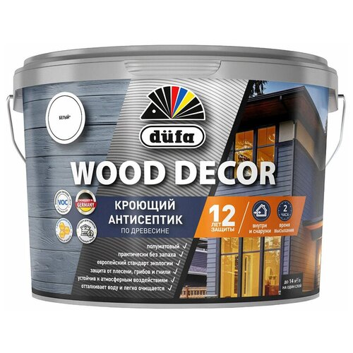 Антисептик Dufa Wood Decor кроющий биозащитный для дерева база 1 белый 9 л антисептик dufa wood decor кроющий биозащитный для дерева база 3 бесцветный 8 1 л