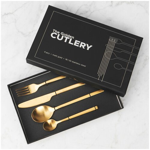 Набор из 4-х столовых приборов Set Of 4 Golden Cutlery