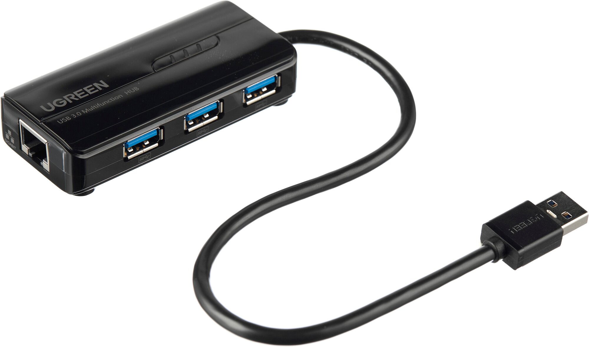USB-концентратор UGreen UG-20265, разъемов: 3, 28 см, black