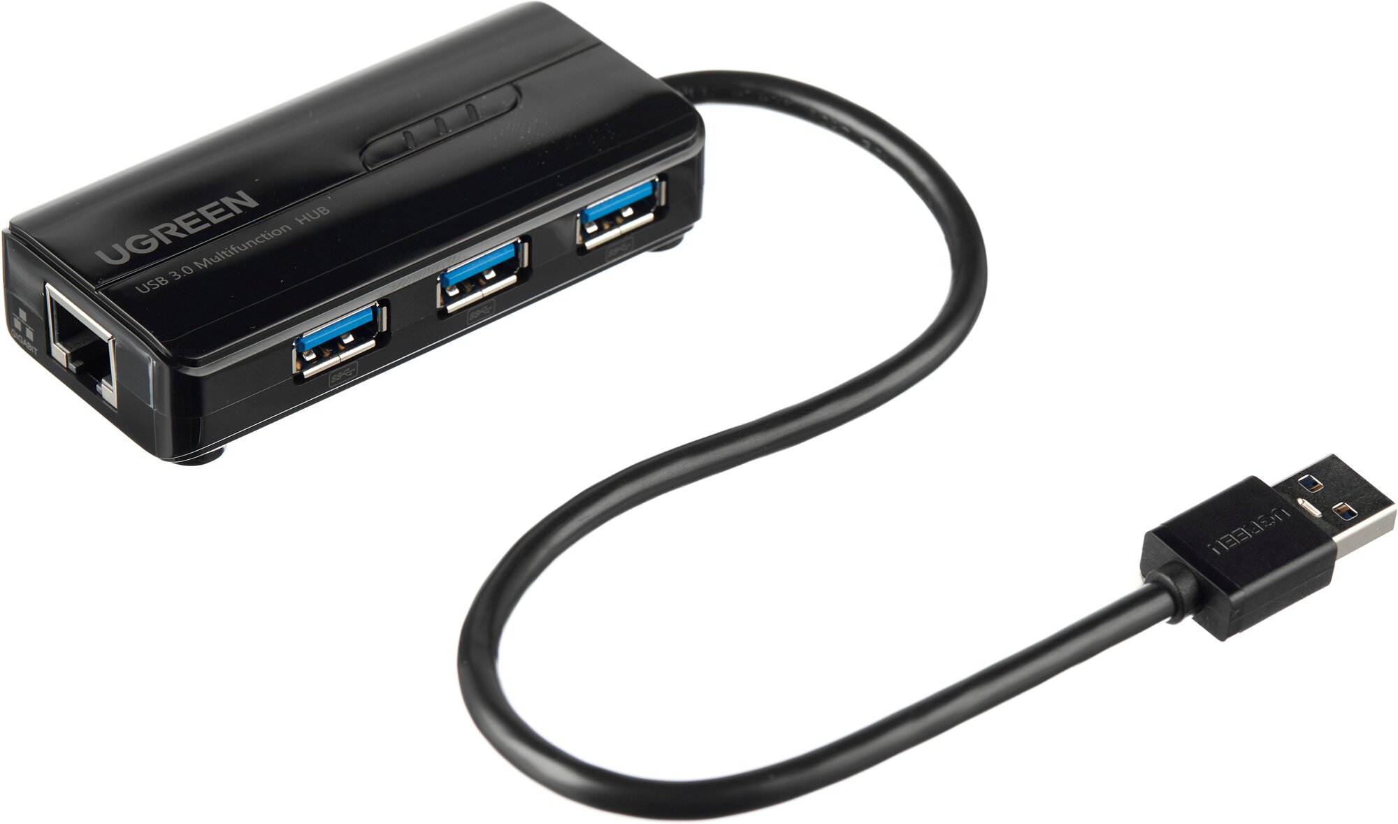 UGREEN. USB концентратор 4 в 1 (хаб), 3 x USB 3.0, RJ45 (20265)