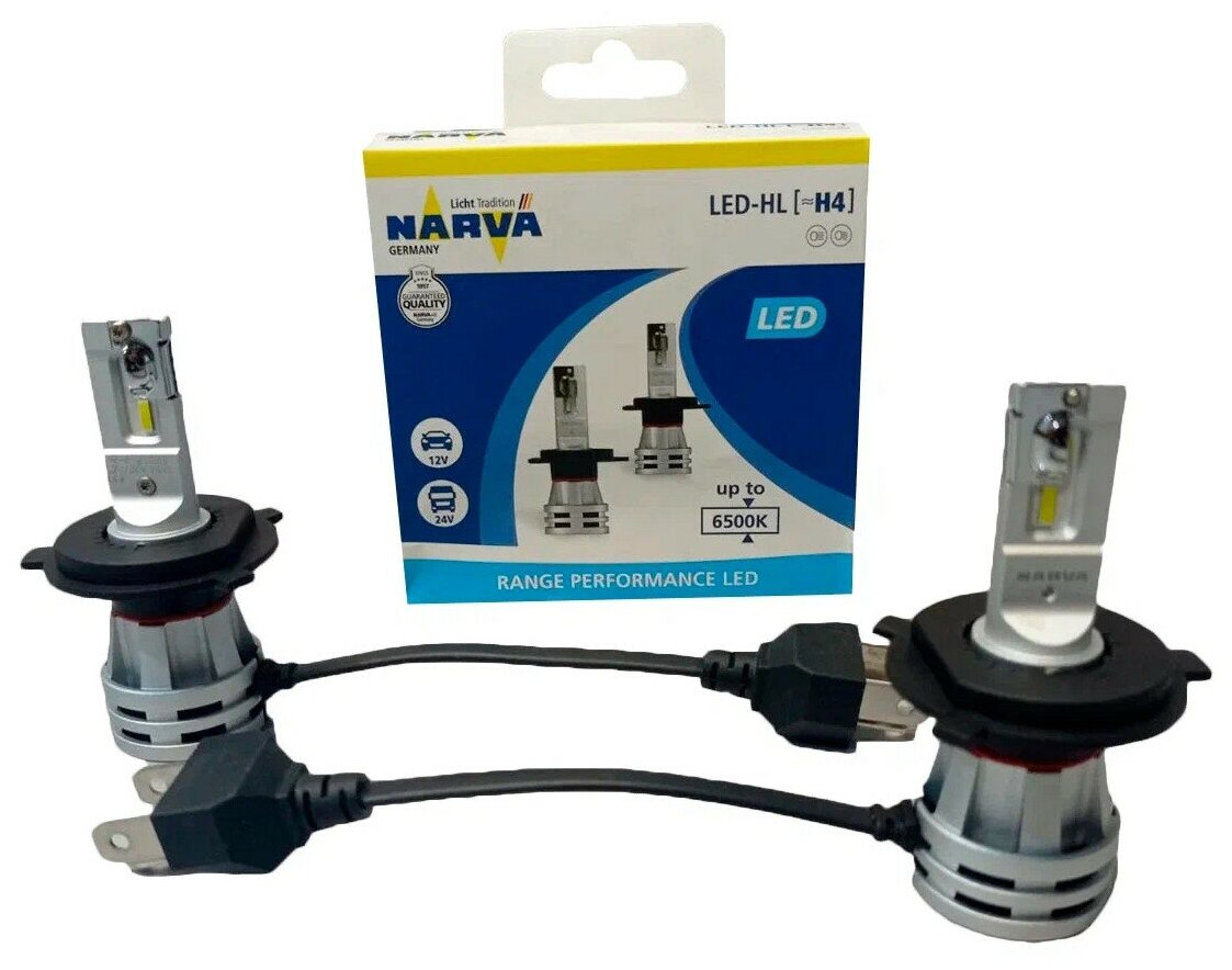 NARVA комплект ламп светодиодных LED H4 RANGE PERFORMANCE 6500K 18032, 2шт - фотография № 7