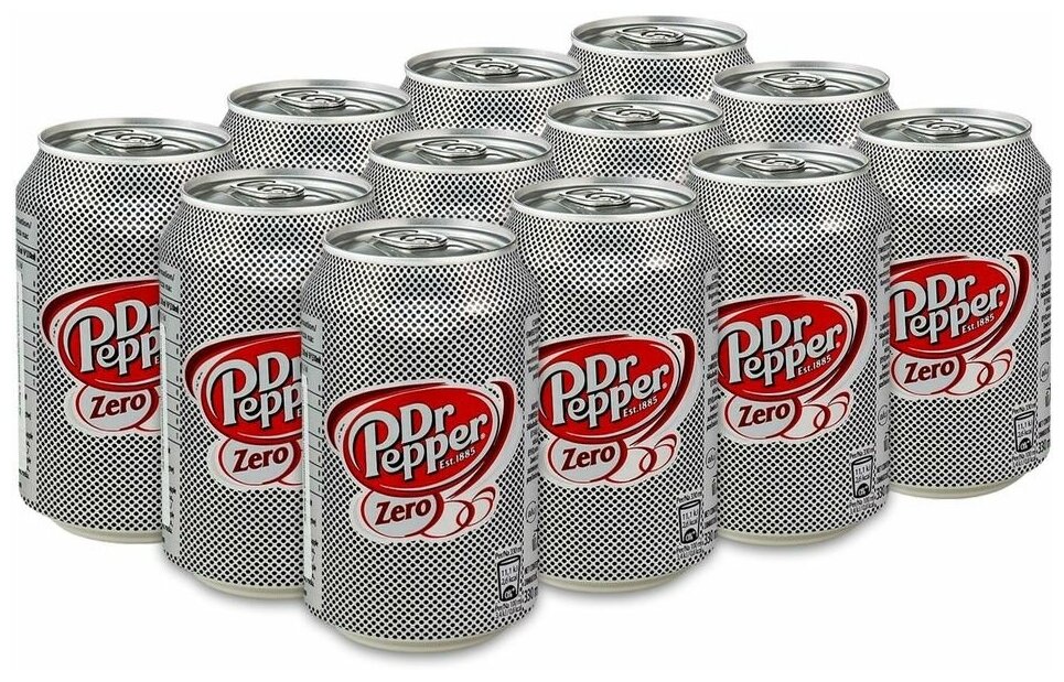 Напиток газированный Dr.Pepper (Доктор Пеппер) Zero 0.33 л х 12 банок - фотография № 1