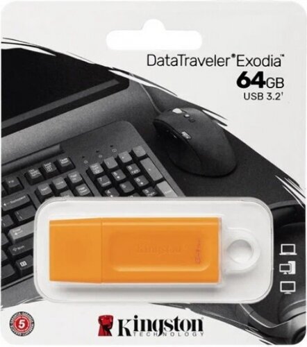 USB флешка Kingston 64Gb DataTraveler Exodia USB 3.2 Gen 1 orange