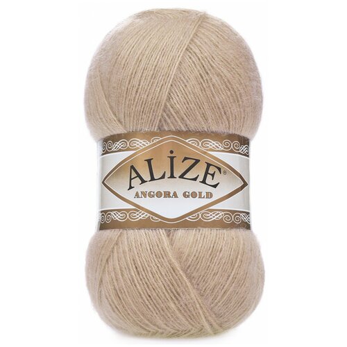 Пряжа Alize Angora Gold, 20 % шерсть, 1 % ангора, 80 % акрил, 500 г, 550 м, 5 шт., 190 бежевый 550 м пряжа alize angora gold ангора голд состав 20 % шерсть 80 % акрил 100 гр 550 м 1 шт 599 слоновая кость