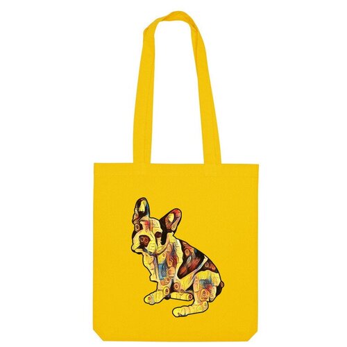 Сумка шоппер Us Basic, желтый мужская футболка щенок французского бульдога s желтый