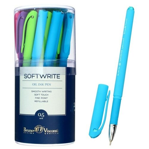 Ручка шариковая SoftWrite Special, узел 05 мм, синие чернила на масляной основе, матовый корпус Silk Touch, микс