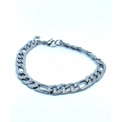 фото Браслет-цепочка, металл, размер 21 см, серебряный нет бренда