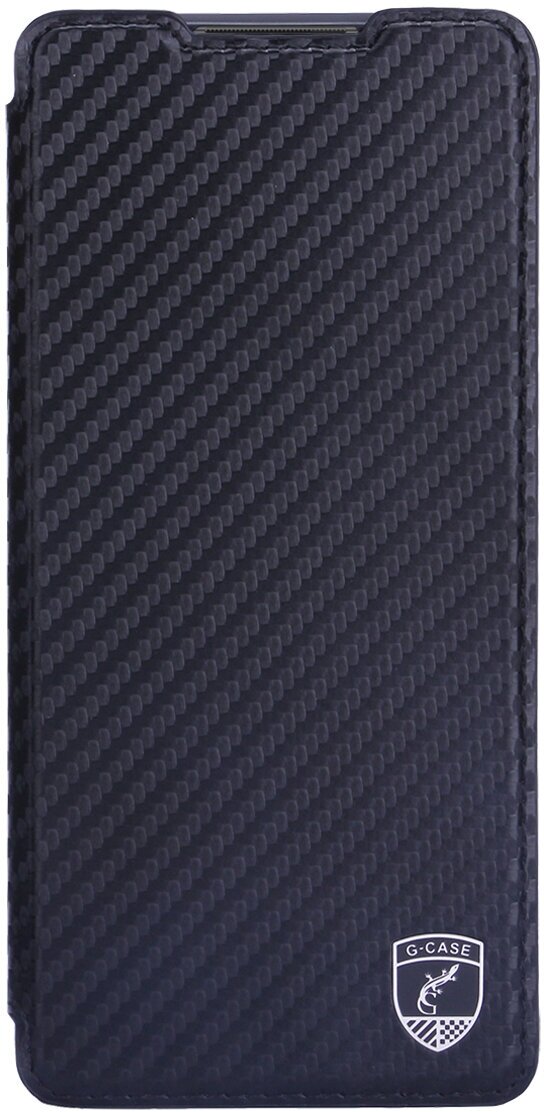 Чехол книжка G-Case Slim Premium для Xiaomi Redmi Note 10 Pro, карбон черный