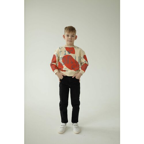 Джинсы Jack Lions, свободный силуэт, карманы, размер 128/7-8 лет, черный