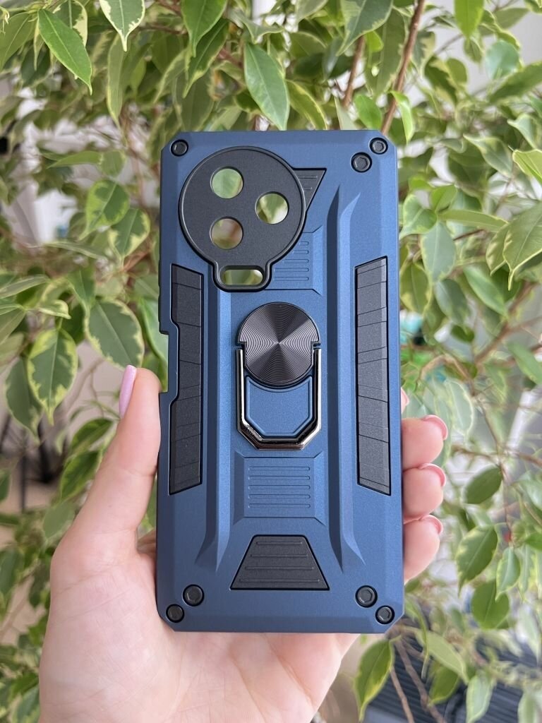 Чехол противоударный для Infinix Note 12 Pro и Note 12 2023 / Инфиникс Нот 12 Про и Нот 12 2023 military (Темно-синий)