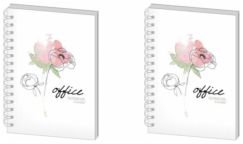 Canbe Бизнес-тетрадь Office Flowers, 60 л, клетка, А5, 2 шт