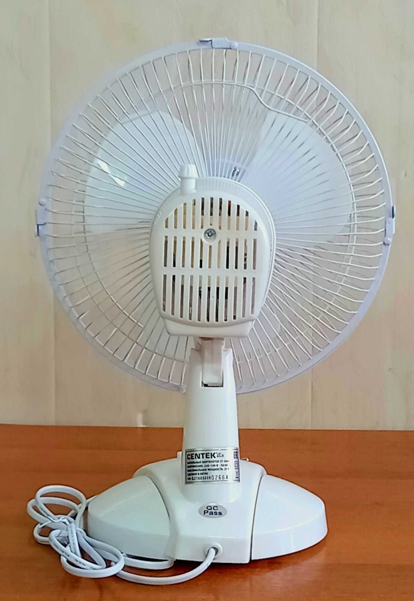 Вентилятор настольный CENTEK CT-5006 (белый) 25Вт, решетка-сетка 27см, лопасти 23 см, 2 скорости - фотография № 20