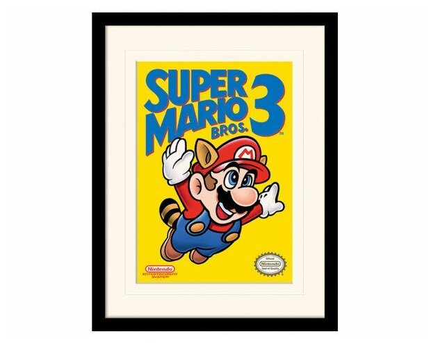 Принт в рамке Pyramid Mounted  & Framed Prints: Super Mario Bros. 3 (NES Cover)