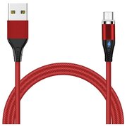 Кабель USB 2.0 - microUSB JETACCESS JA-DC28 1м красный(опл, USB/microUSB, Magnet, QC,3A)