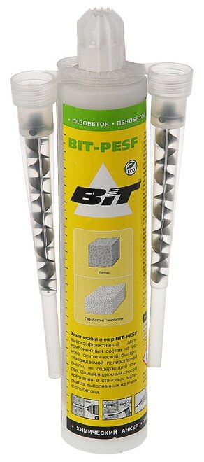 Химический анкер BIT-PESF 300мл (для бетона, кирпича + 2 насадки) - фотография № 2