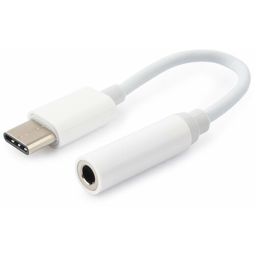 Переходник/адаптер Cablexpert USB Type-C - plug to stereo mini jack 3.5 mm (CCA-UC3.5F-01), 0.15 м, белый набор из 3 штук переходник usb cablexpert cca uc3 5f 01 w usb type c jack3 5f