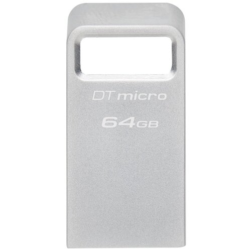 Флешка USB Kingston DataTraveler Micro 64ГБ, USB3.0, серебристый [dtmc3g2/64gb]