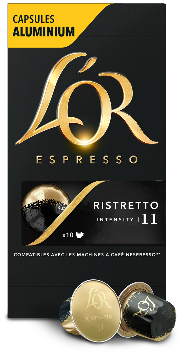 Кофе в алюминиевых капсулах L'OR "Espresso Ristretto" для кофемашин Nespresso, комплект 5 шт., 10 порций, 4028609 - фотография № 1