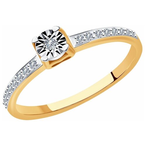 фото Sokolov кольцо из комбинированного золота с бриллиантами 1012010, размер 17.5