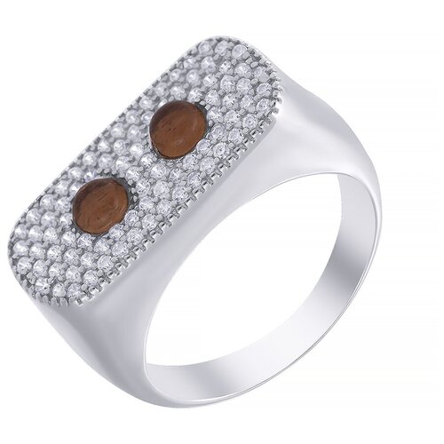 фото Element47 кольцо из серебра 925 пробы с кубическим цирконием и ювелирным стеклом r28027_ko_us_001_wg, размер 17