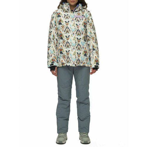 Комплект с брюками  для сноубординга, зимний, силуэт полуприлегающий, утепленный, водонепроницаемый, размер 42, мультиколор
