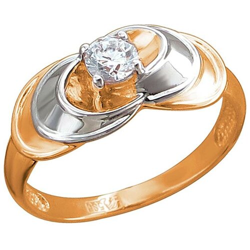 фото Эстет кольцо с 1 фианитом из красного золота 01к1113167р, размер 16.5