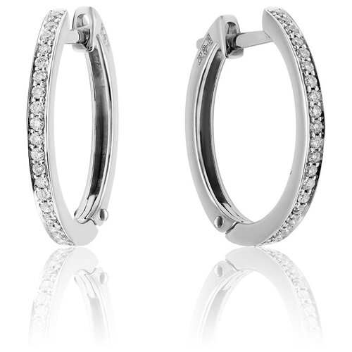 Серьги конго 1RBC, белое золото, 585 проба, бриллиант