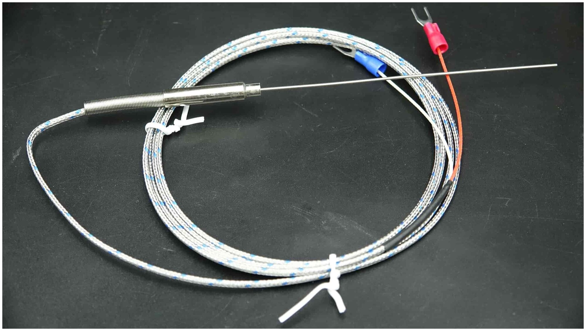 Термопара тонкая K - Тип 600 °C датчик D=1 мм провод 15 м
