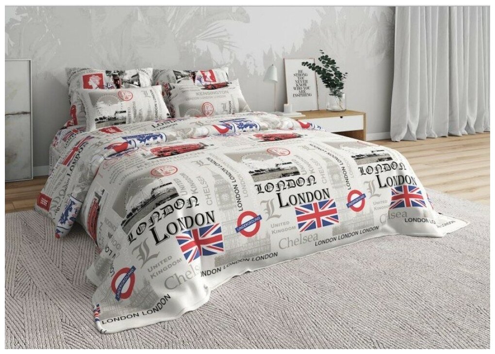 2 спальное постельное белье бязь серое Лондон