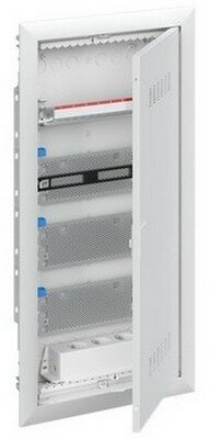 Шкаф мультимедийный ABB UK640MV с дверью с вентиляционными отверстиями и DIN-рейкой, с розеткой (4 ряда)