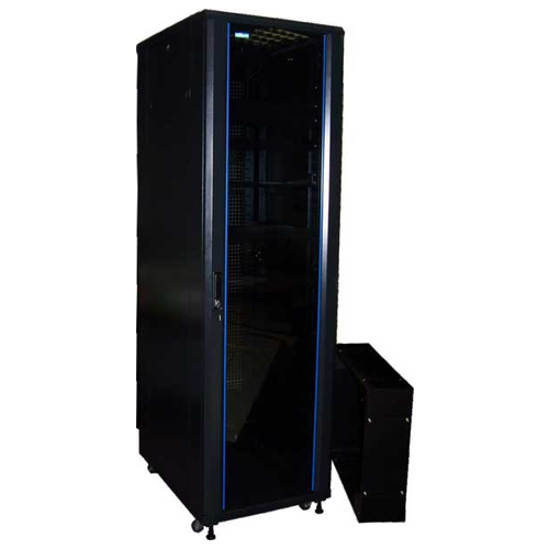 Шкаф 19" Business, 27U 600x1000, черный, передняя дверь стекло, задняя дверь распашная металл