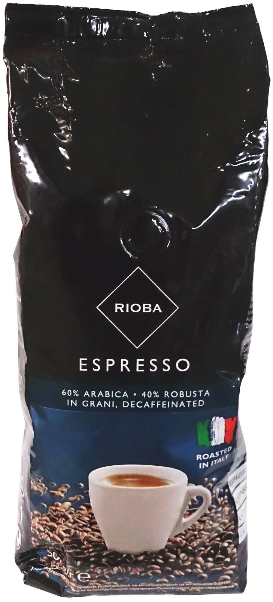Кофе RIOBA Espresso Decaffeeinated 500г. в зернах без кофеина - фотография № 1