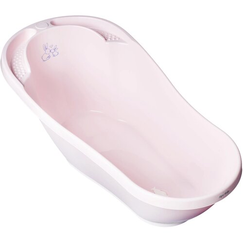 Ванночка Tega Baby Rabbits без термометра, KR-011, розовый tega baby ванна детская кролики со сливом 86 см цвет белый