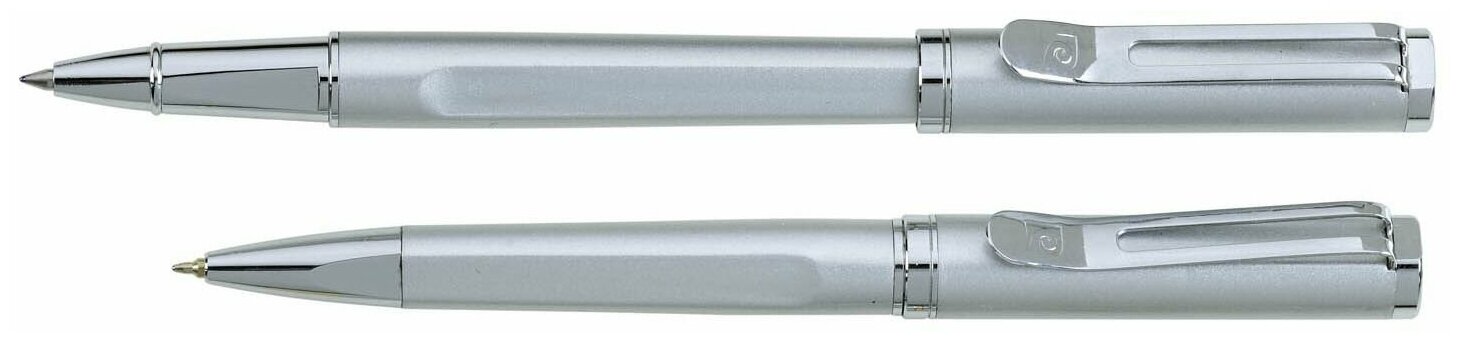 Набор Pierre Cardin PEN&PEN: ручка шариковая + роллер. Цвет - серебристый. Упаковка Е., PC0827BP/RP