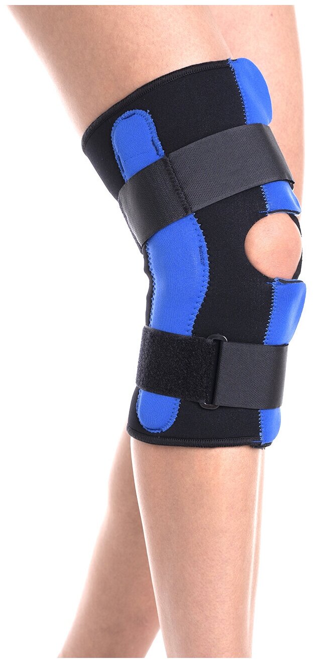Ортез на коленный сустав Fosta F 1293, разъемный, с полицентрическими шарнирами, Размер XXXL, Черный-синий