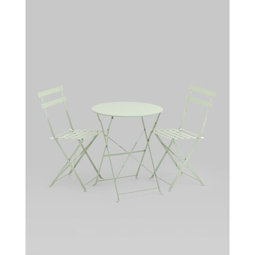 Комплект стола и двух стульев Бистро, светло-зеленый