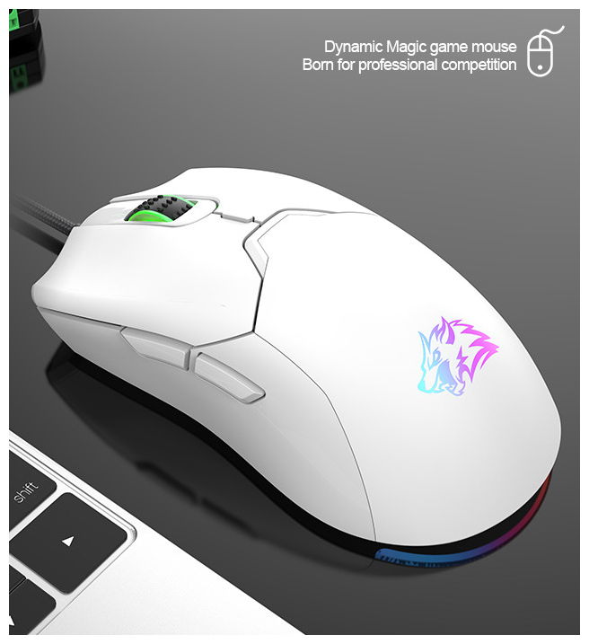 Игровая мышь компьютерная Wolf M6 с RGB подсветкой Мышка проводная для компьютера ноутбука Gaming/game mouse игровые мышки геймерская оптическая