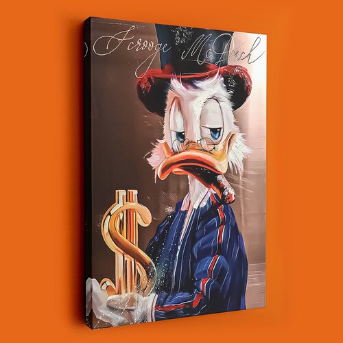 Картина на холсте модульная на кухню 50х70 Скрудж Макдак для интерьера