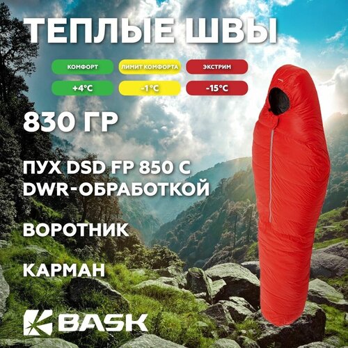 Спальный мешок BASK HALO LIGHT XL красный 20042-9205 20042-9205