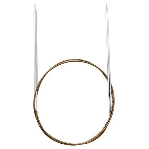 Спицы ADDI круговые супергладкие 105-7, диаметр 3.5 мм, длина 13 см, общая длина 100 см, серебристый/золотистый