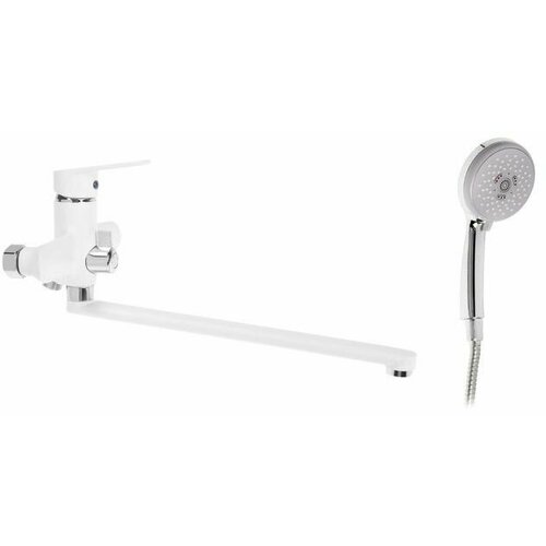 Cмеситель для ванны душа душевой кабины Z3415 картридж 35 мм с душевым набором цинк белыйхром 8691₽