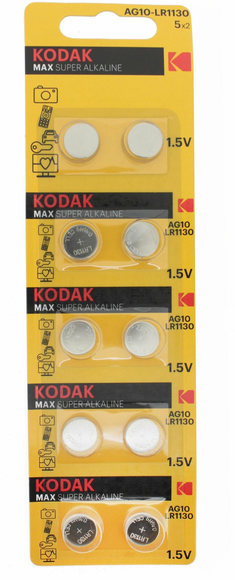 Батарейка Kodak Max Super Alkaline AG10, в упаковке: 10 шт. - фотография № 8