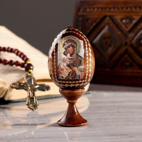 Сувенир Яйцо на подставке икона Божья Матерь Феодоровская