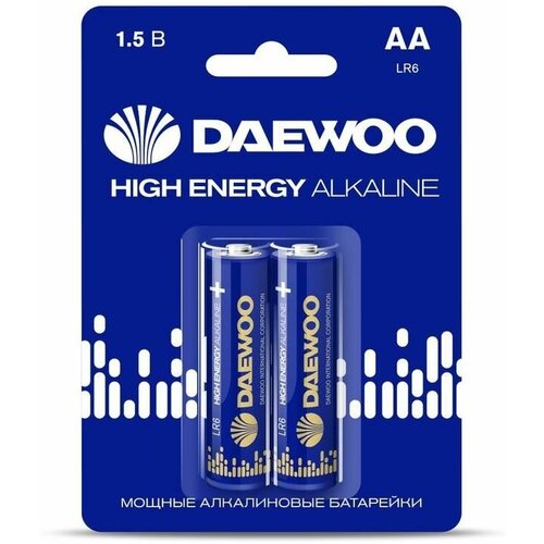 Элемент питания алкалиновый AA/LR6 1.5В High Energy Alkaline 2021 BL-2 (уп.2шт) DAEWOO 5030299 элемент питания алкалиновый aa lr6 1 5в high energy alkaline 2021 bl 2 уп 2шт daewoo 5030299