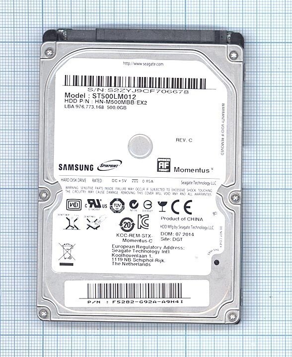 Внутренний жесткий диск Seagate Barracuda ST500LM012 500 Гб